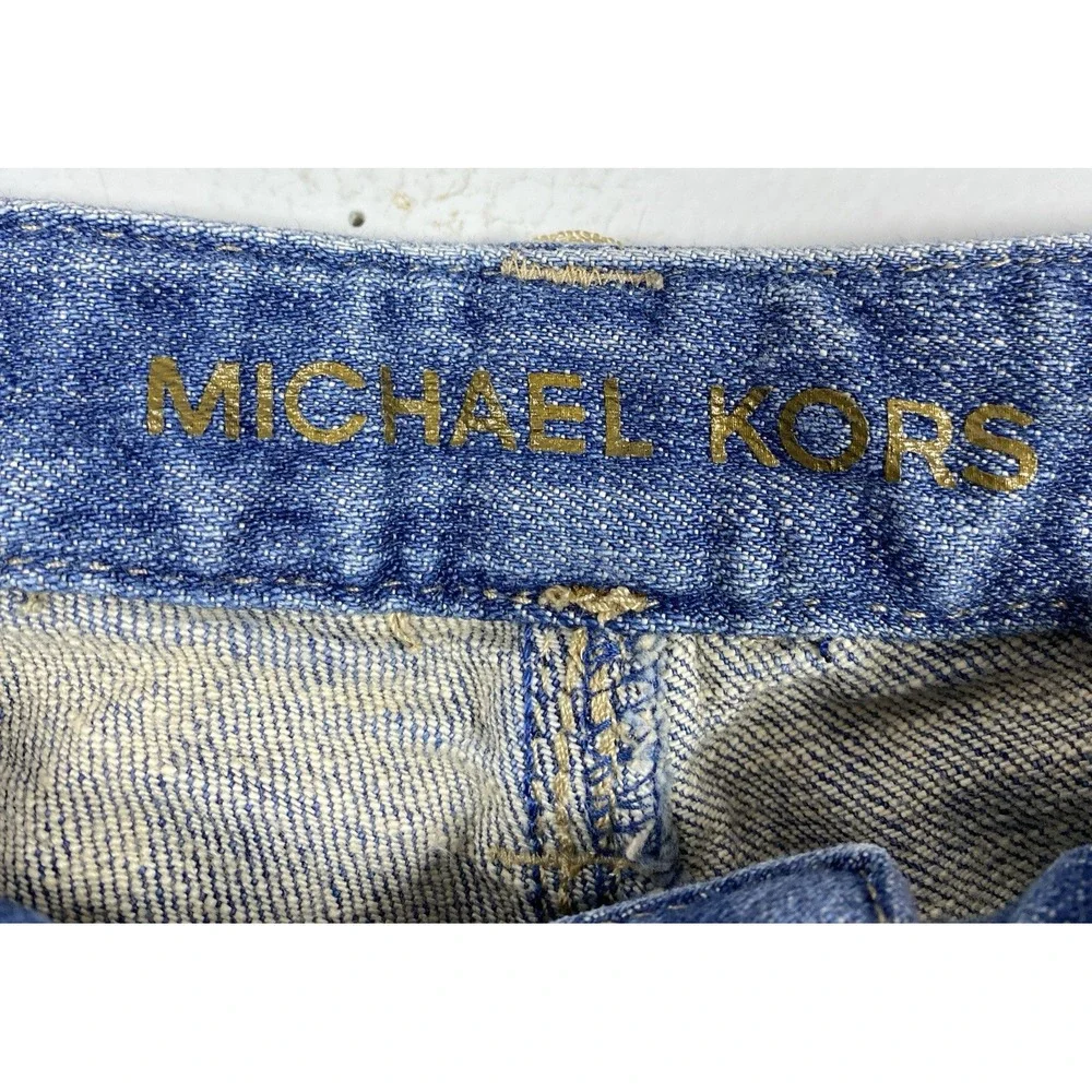MICHAEL KORS Cropped Jeans Pockets Women's 8 Denim Capris Embroidered‎ Festival